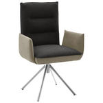 ARMLEHNSTUHL  in Flachgewebe  - Edelstahlfarben/Greige, Design, Textil/Metall (59/93/59cm) - Dieter Knoll