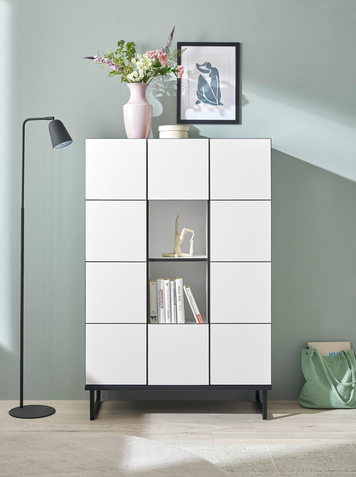 HIGHBOARD  in 90/136/40 cm  - Schwarz/Weiß, Design, Holzwerkstoff/Metall (90/136/40cm) - home24