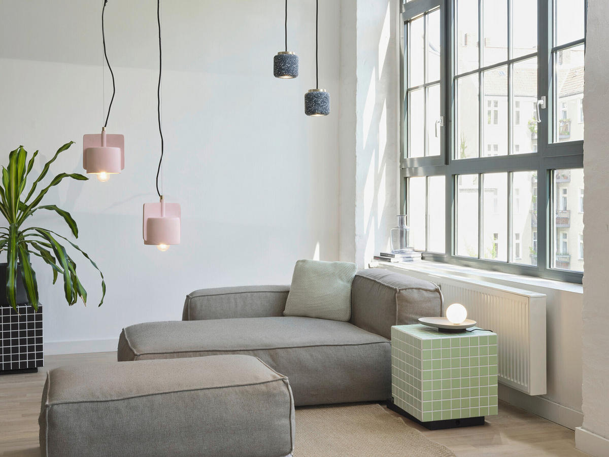 TISCHLEUCHTE 32.5/24/13.5 cm   - Grau, Basics, Glas/Stein (32.5/24/13.5cm) - Osram