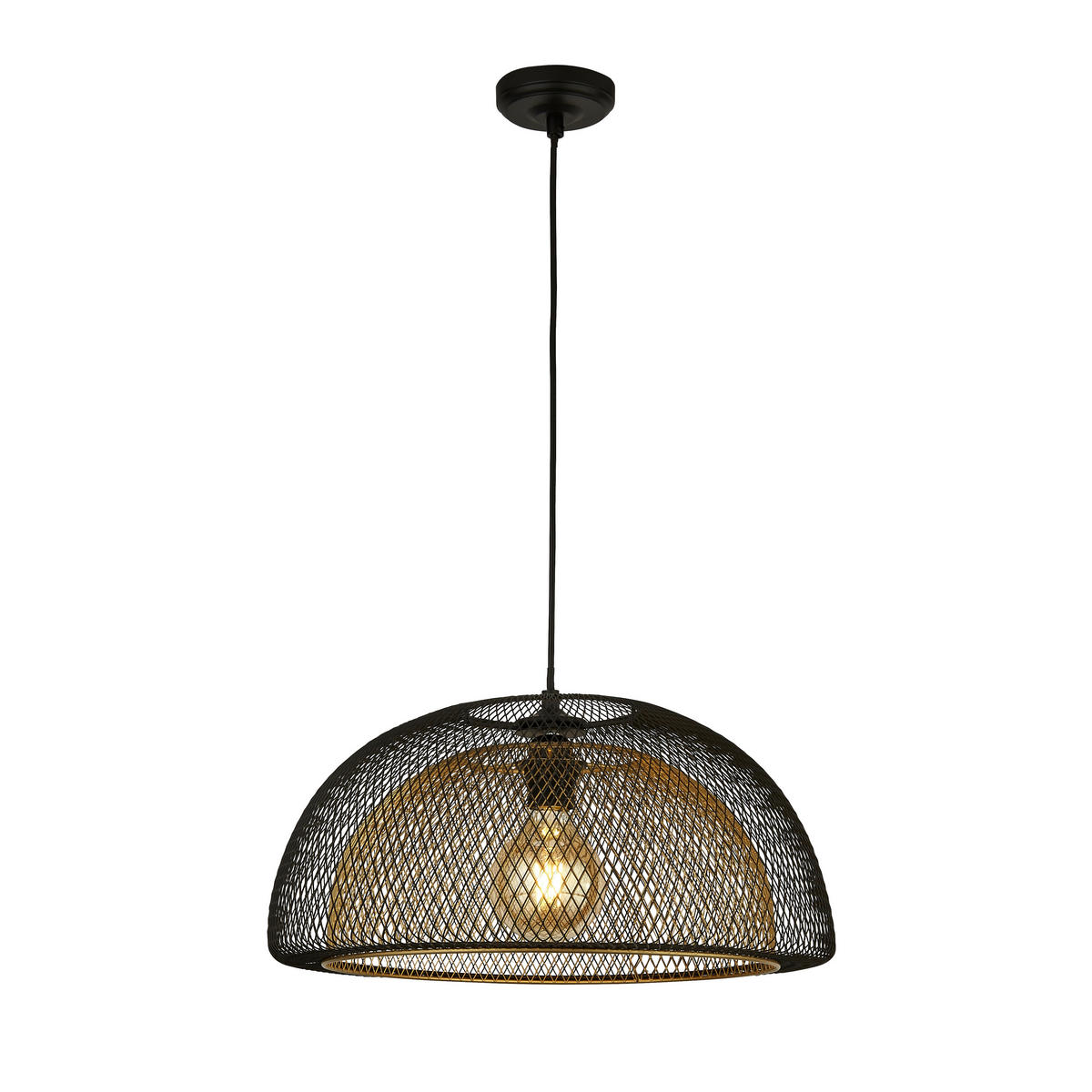 HÄNGLAMPA Honeycomb 46/179 cm  - svart/guldfärgad, Basics, metall (46/179cm)
