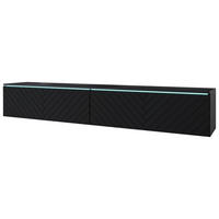 TV-BÄNK D180 180/30/33 cm  stående, hängande, belysning  - svart/grå, Basics, trämaterial/plast (180/30/33cm) - P & B