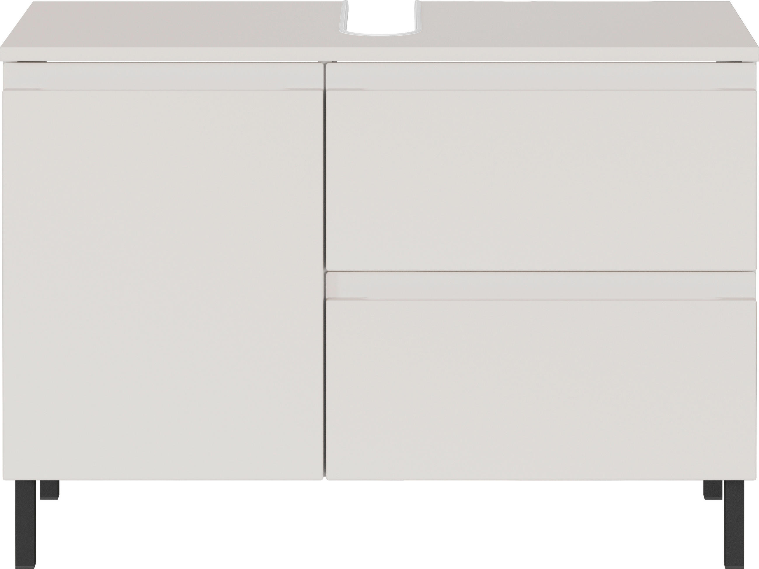 WASCHBECKENUNTERSCHRANK 80/56/34 cm  - Kaschmir/Schwarz, MODERN, Holzwerkstoff/Metall (80/56/34cm) - Germania