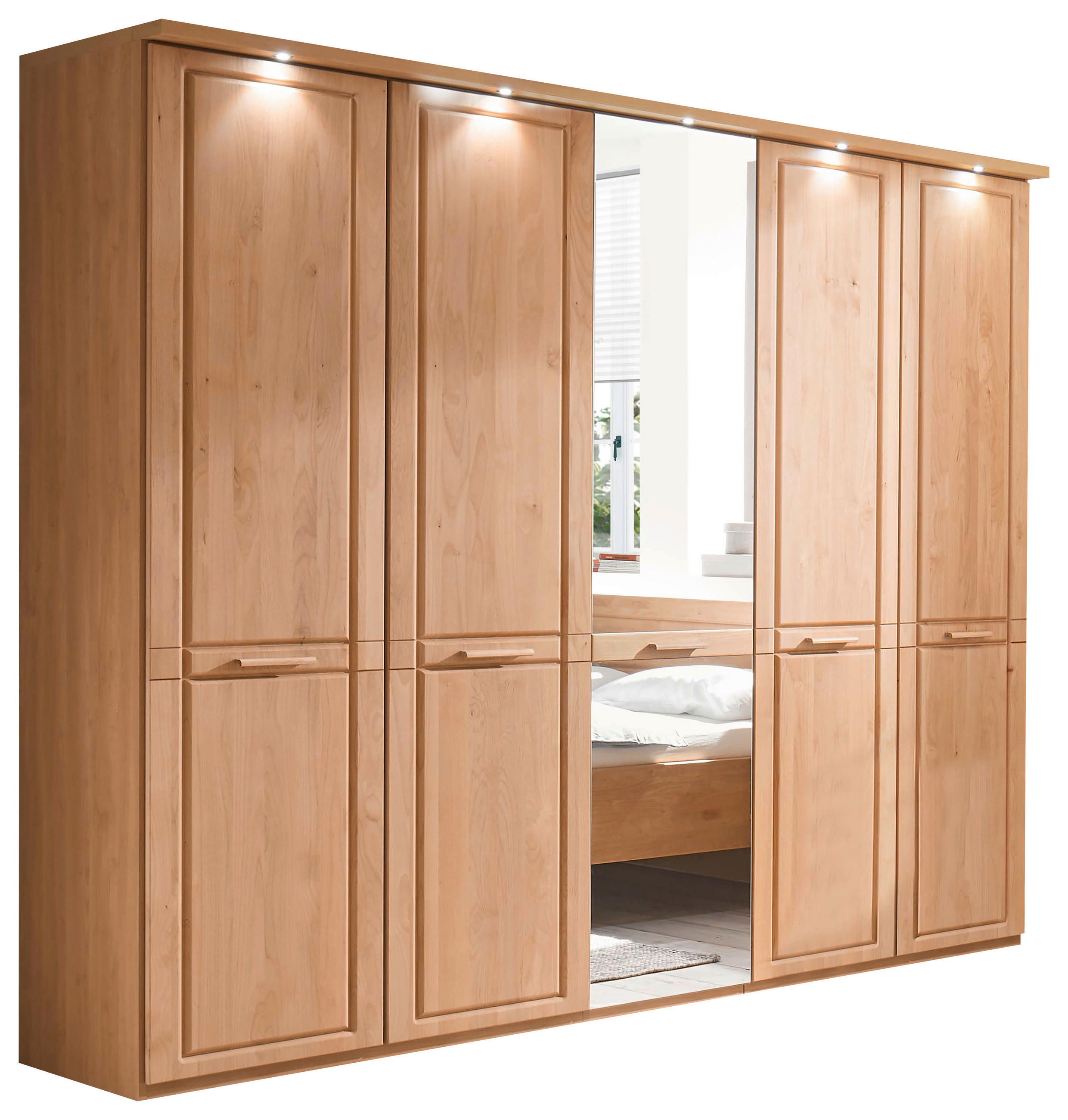 DREHTÜRENSCHRANK  in Erlefarben  - Erlefarben, KONVENTIONELL, Glas/Holz (250/216/58cm) - Venda
