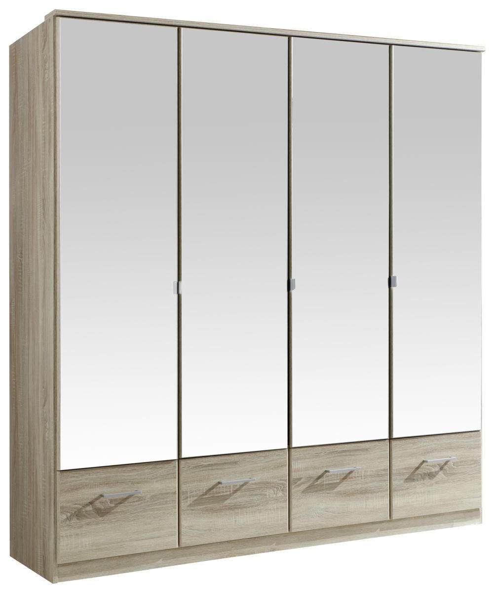DREHTÜRENSCHRANK in Eichefarben  - Eichefarben/Alufarben, Konventionell, Glas/Holzwerkstoff (180/199/58cm) - MID.YOU