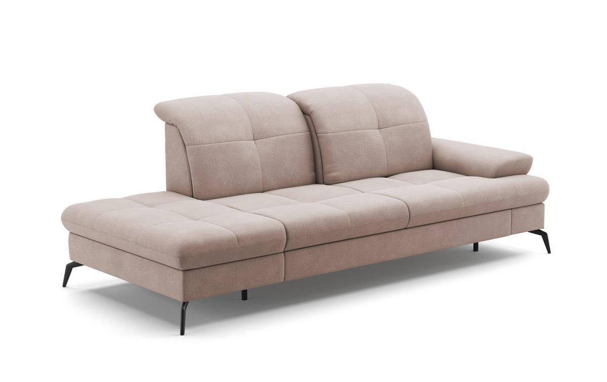 RÉCAMIERE in Flachgewebe Greige  - Greige/Schwarz, Konventionell, Textil/Metall (231/90/122cm) - Sit & More