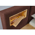 BETT 180/200 cm  in Zirbelkieferfarben, Dunkelrot  - Zirbelkieferfarben/Dunkelrot, Natur, Holz/Textil (180/200cm) - Valnatura
