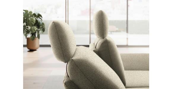 ECKSOFA  in Flachgewebe Beige Rücken echt, Armteilverstellung, Drehsitzfunktion  234/155 cm  - Beige/Schwarz, Design, Textil/Metall (234/155cm) - Dieter Knoll