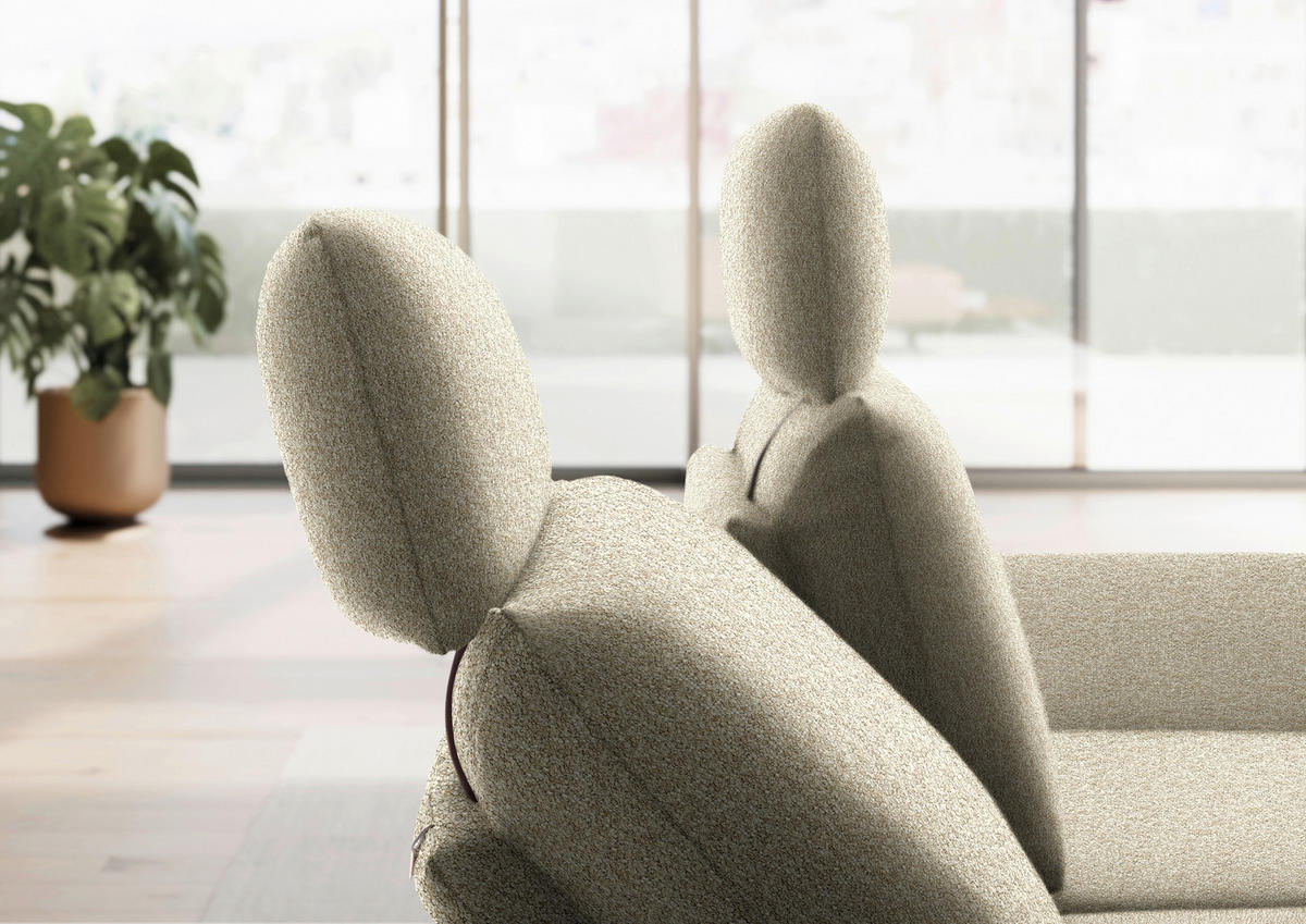 ECKSOFA  in Flachgewebe Beige  234/155 cm  - Beige/Schwarz, Design, Textil/Metall (234/155cm) - Dieter Knoll