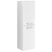 HÖGSKÅP  - kromfärg/vit högglans, Basics, metall/trämaterial (40/138/32cm) - Welnova