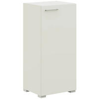KOMMODE 50/108/41,9 cm  in Weiss  - Weiss/Edelstahlfarben, Design, Holzwerkstoff/Metall (50/108/41,9cm) - Cantus