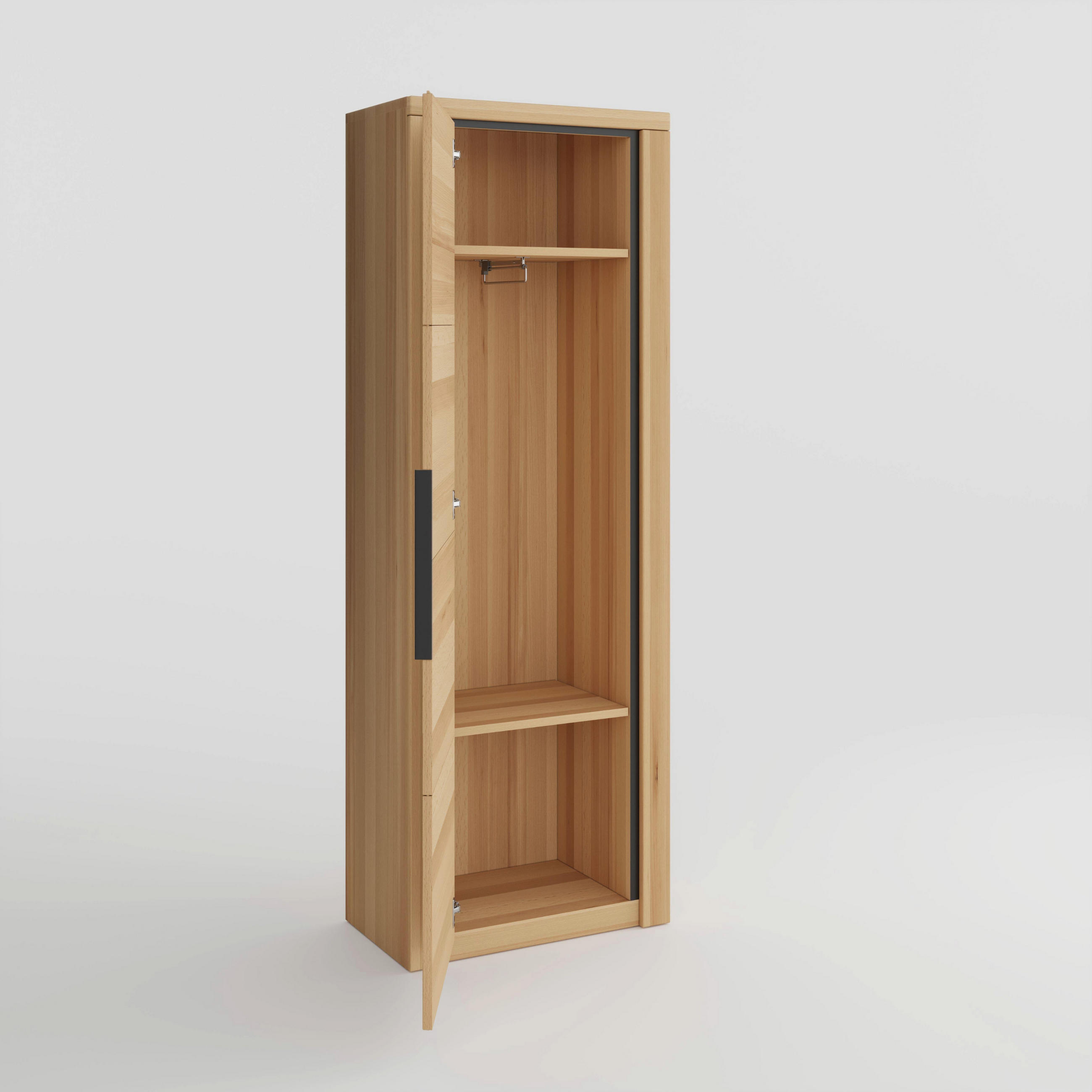 SCHRANK - Buchefarben/Schwarz, Design, Holz/Holzwerkstoff (60/199/40cm) - Livetastic