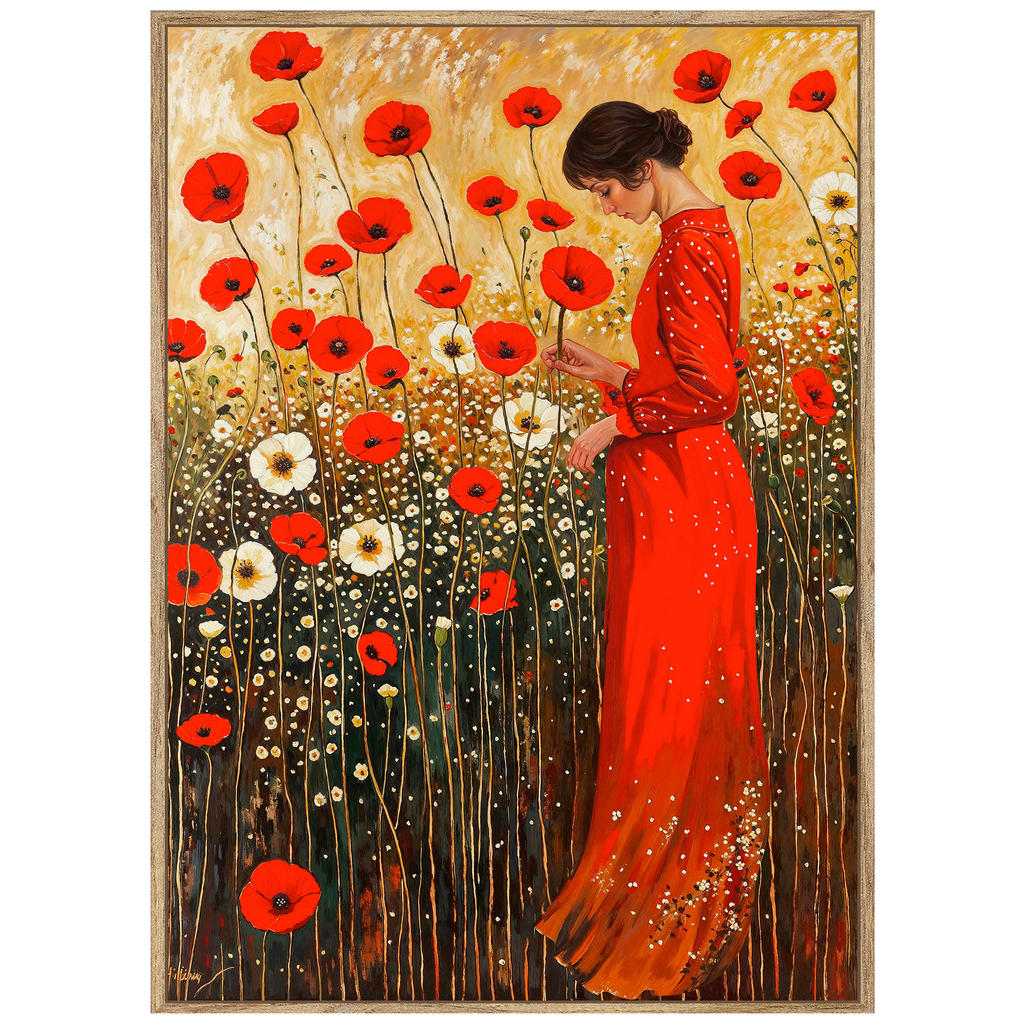 Monee OBRAZ NA SKLE, krajina a příroda, květiny, ženy, 50/70 cm