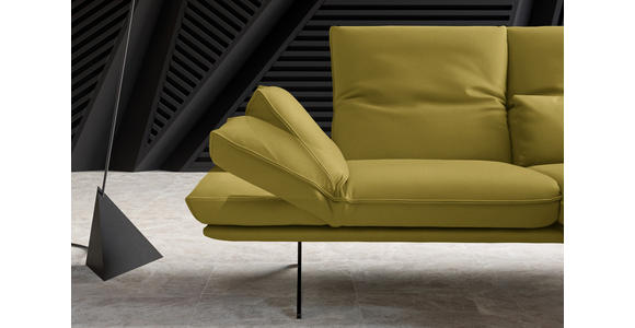 ECKSOFA in Echtleder Hellgrün 210/130 cm - Schwarz/Hellgrün, Design, Leder/Metall (210/130cm) - Dieter Knoll