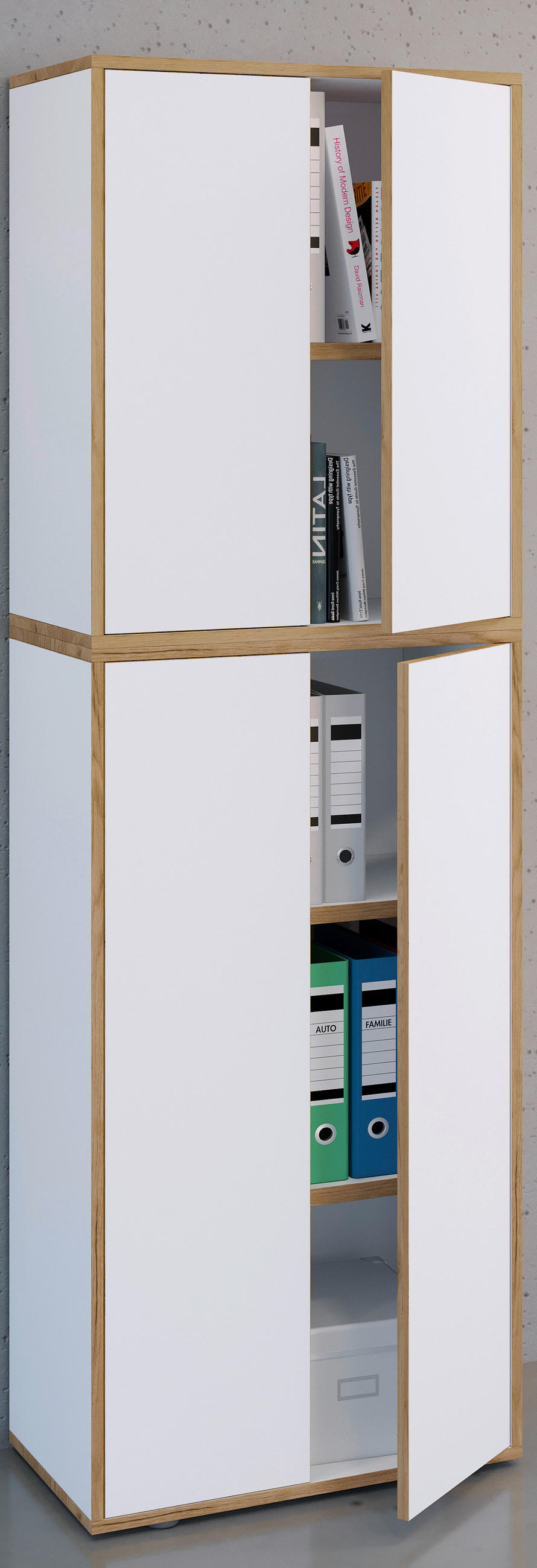 AKTENSCHRANK 60/183/33 cm  - Honigeiche/Weiss, Design, Holzwerkstoff (60/183/33cm) - MID.YOU