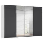 SCHWEBETÜRENSCHRANK  in Schwarz, Seidengrau  - Chromfarben/Seidengrau, Design, Glas/Holzwerkstoff (316/235/68cm) - Novel