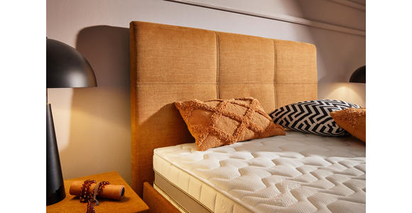 POLSTERBETT 120/200 cm,  in Senfgelb, Bettkasten, Lattenroste, Matratzen, H2 = mittel  - Senfgelb/Schwarz, Design, Holz/Textil (120/200cm) - Voleo