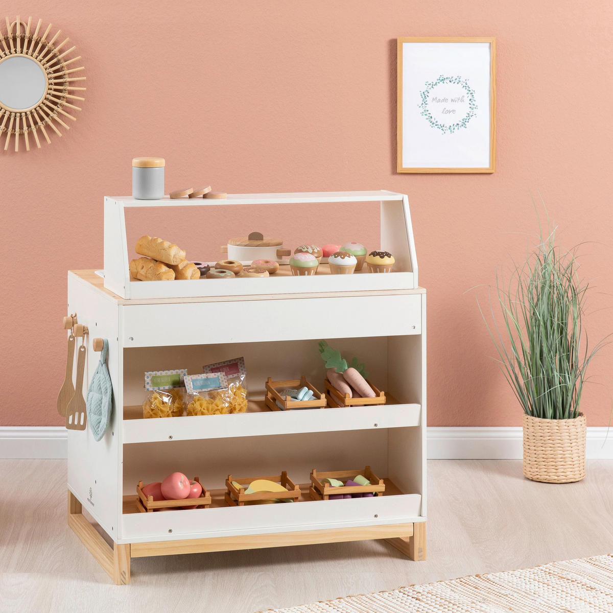 KINDERKÜCHE PRUNUS  - Naturfarben/Weiß, Basics, Holz/Holzwerkstoff (62/46/67cm) - MUSTERKIND