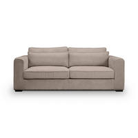 3-SITZER-SOFA ALMERA Cord Beigebraun  - Beigebraun/Schwarz, Basics, Holz/Textil (241/92/112cm) - MID.YOU