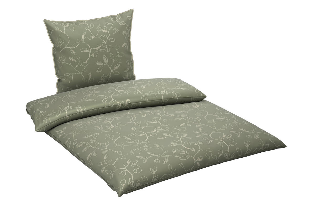 BETTWÄSCHE Satin 155/220 cm  - Grün, Textil (155/220cm) - Bio:Vio