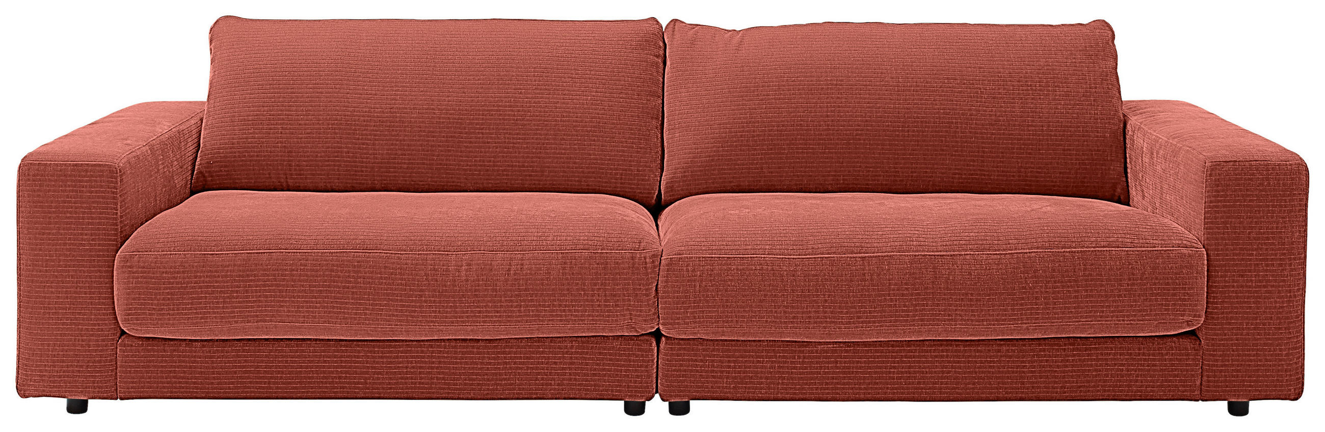 3-SITZER-SOFA Chenille Rostfarben  - Rostfarben/Schwarz, Design, Kunststoff/Textil (290/86/127cm) - Lomoco