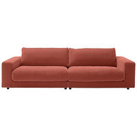 3-SITZER-SOFA Chenille Rostfarben  - Rostfarben/Schwarz, Design, Kunststoff/Textil (290/86/127cm) - Lomoco