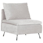 SITZBANKELEMENT 77/79/83 cm Flachgewebe Hellgrau Metall  - Chromfarben/Hellgrau, Design, Textil/Metall (77/79/83cm) - Landscape