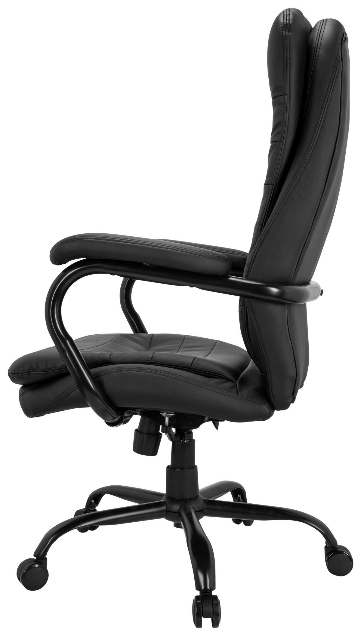 OTOČNÁ ŽIDLE, vzhled kůže, černá - černá, Basics, kov/textil (78/118/70cm) - MID.YOU