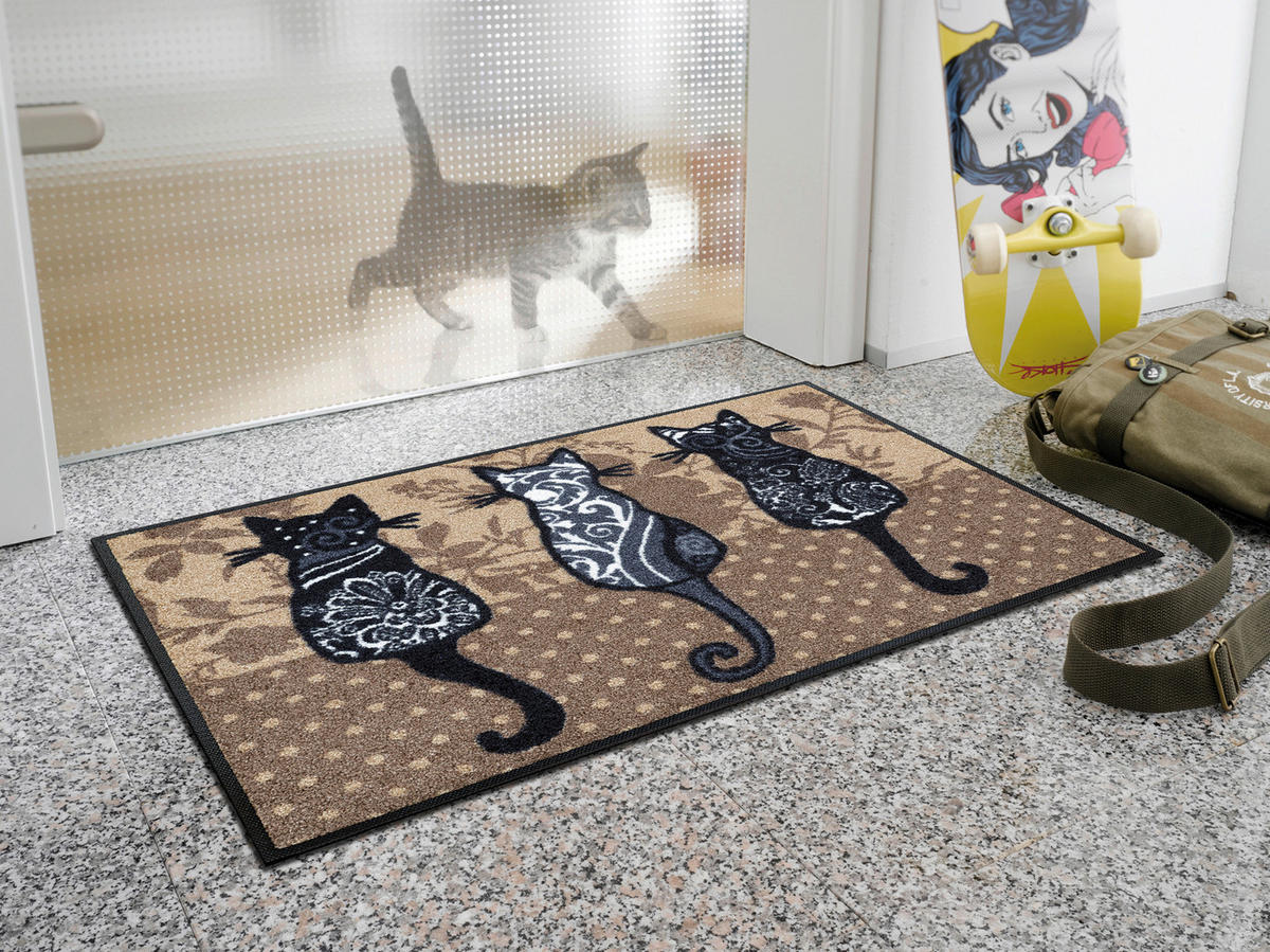 DVEŘNÍ ROHOŽKA, 50/75 cm - hnědá, Konvenční, textil/plast (50/75cm) - Esposa