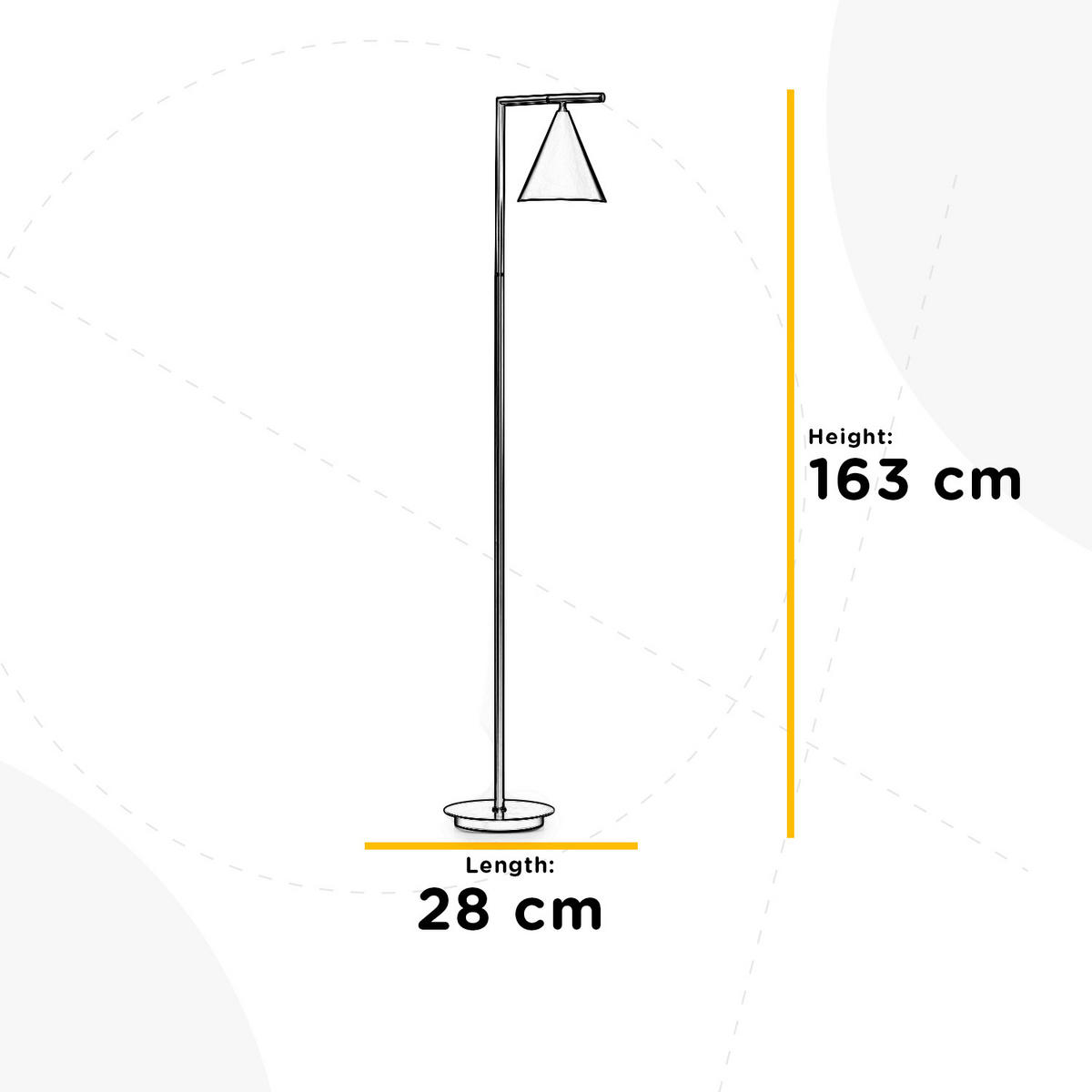 STEHLEUCHTE 28/25/163 cm    - Schwarz, Design, Metall (28/25/163cm)