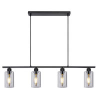 HÄNGELEUCHTE 98/10/120 cm   - Schwarz, Basics, Glas/Metall (98/10/120cm) - Globo