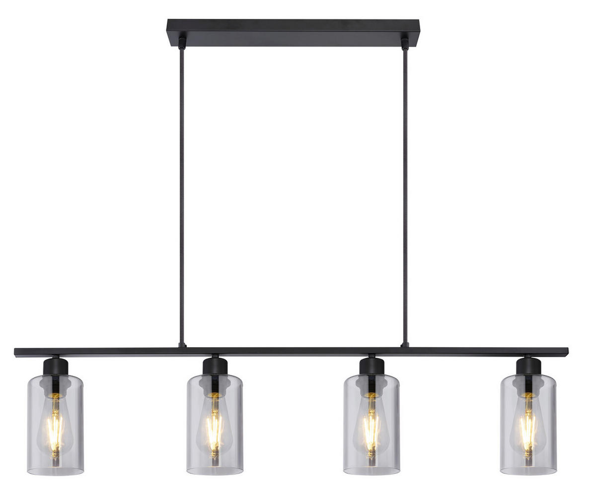 HÄNGELEUCHTE 98/10/120 cm   - Schwarz, Basics, Glas/Metall (98/10/120cm) - Globo