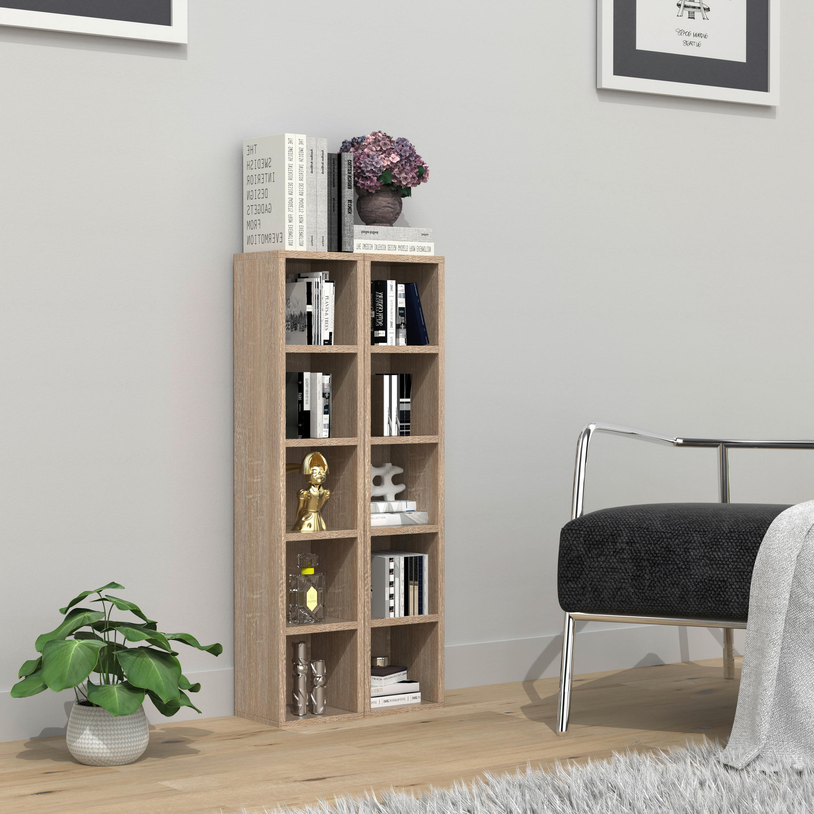 CD-REGAL Sonoma Eiche  - Sonoma Eiche, Design, Holzwerkstoff (40/94/17cm) - MID.YOU
