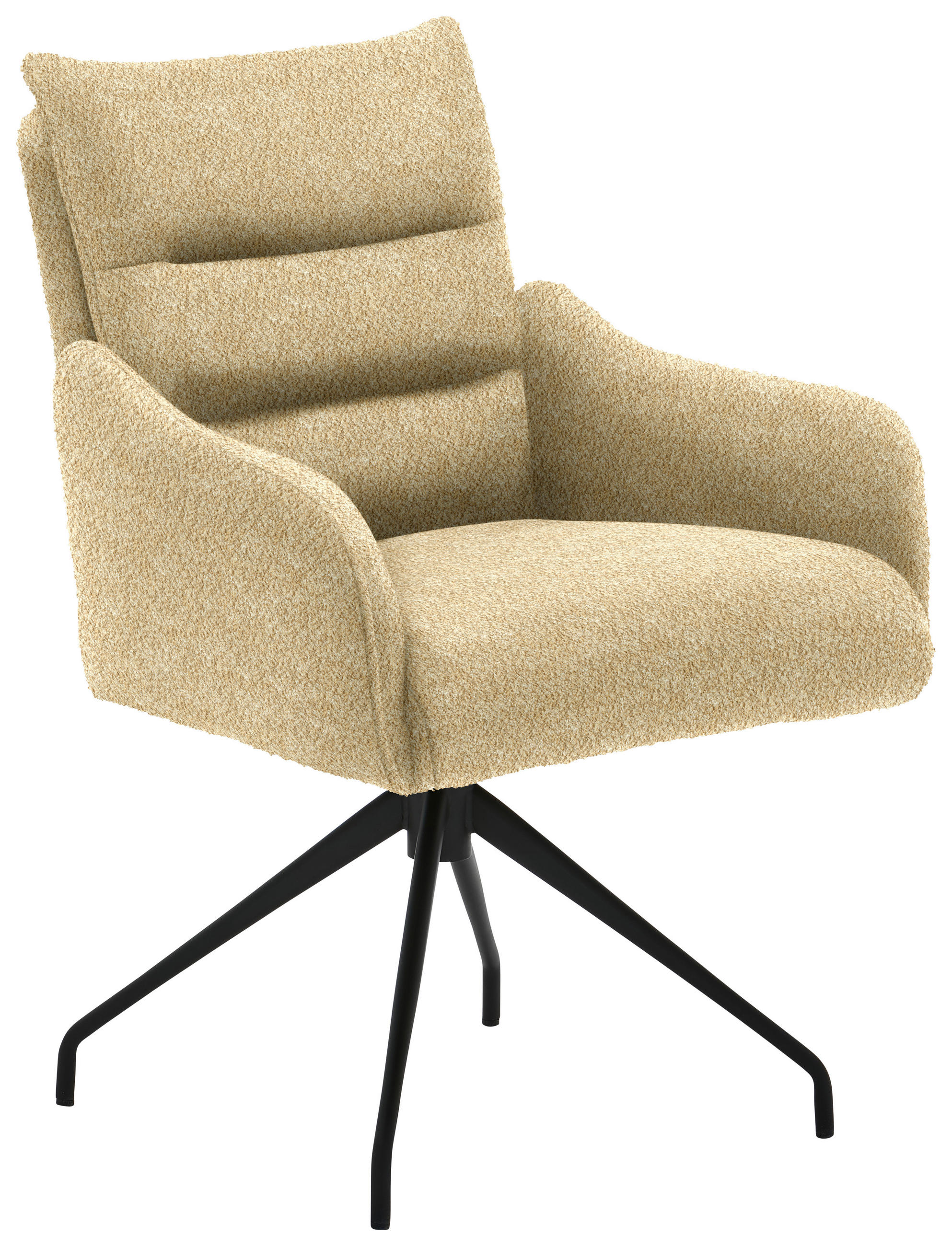 ARMLEHNSTUHL Teddystoff  - Beige/Schwarz, Design, Textil/Metall (62/86/68cm) - Welnova