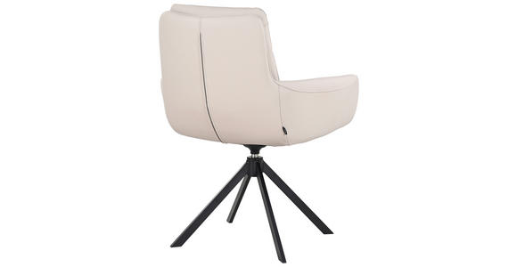 ARMLEHNSTUHL  in Echtleder naturbelassen  - Taupe/Schwarz, Design, Leder/Metall (62,5/86,5/66,5cm) - Dieter Knoll