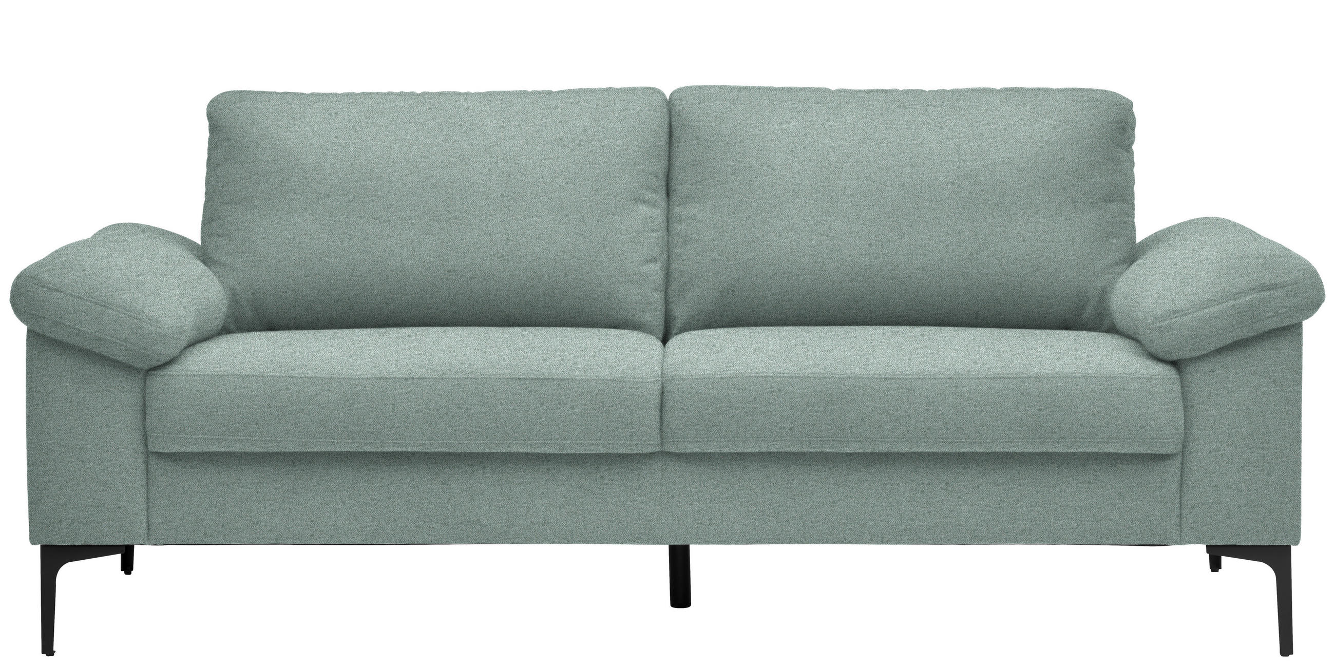 2,5-SITZER in Flachgewebe Salbeigrün  - Salbeigrün/Schwarz, Design, Textil/Metall (206/86/97cm) - Pure Home Lifestyle