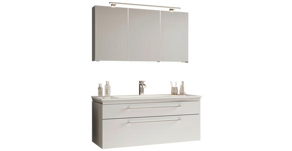 BADEZIMMER in 122 cm - Chromfarben/Weiß, MODERN, Glas/Holzwerkstoff (122cm) - Novel