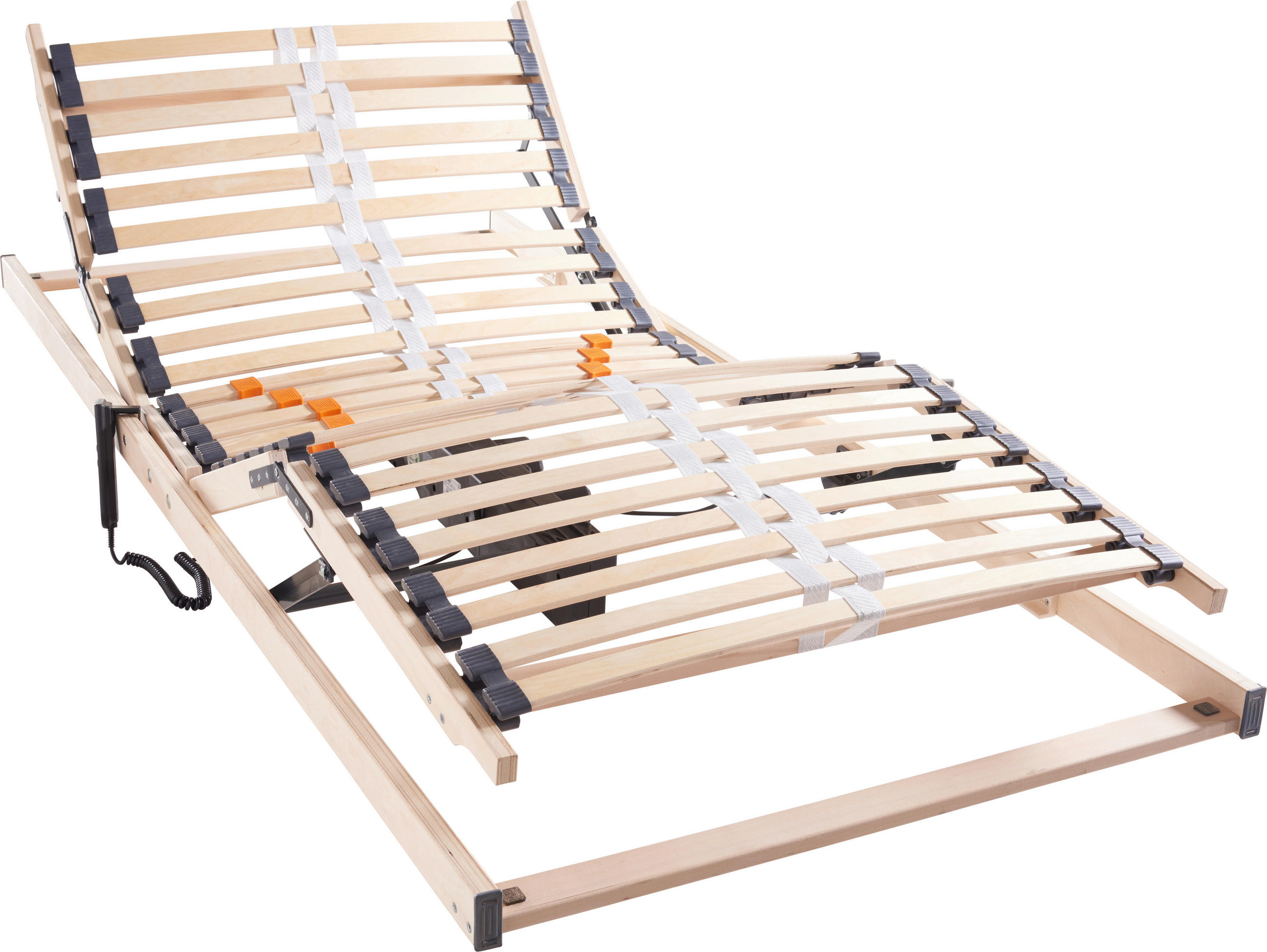 ELEKTRISCHER LATTENROST 90/200 cm Kopfteil, Fußteil, Mittelzone verstellbar, Birke  - Birkefarben, Basics, Holz (90/200cm) - Livetastic