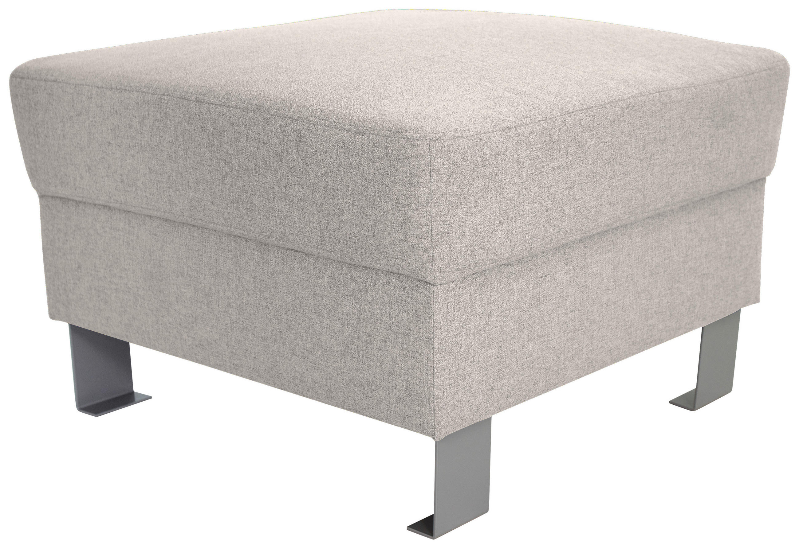 HOCKER Webstoff Ecru  - Ecru/Silberfarben, Design, Textil/Metall (62/41/62cm) - Xora