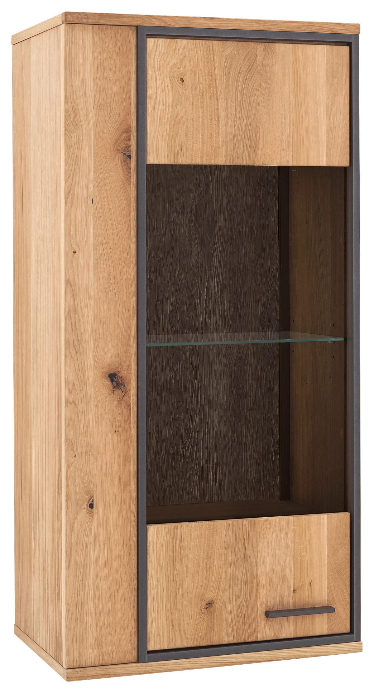 HÄNGEELEMENT Anthrazit, Eichefarben  60/123/37 cm  - Eichefarben/Anthrazit, Konventionell, Glas/Holz (60/123/37cm) - Landscape