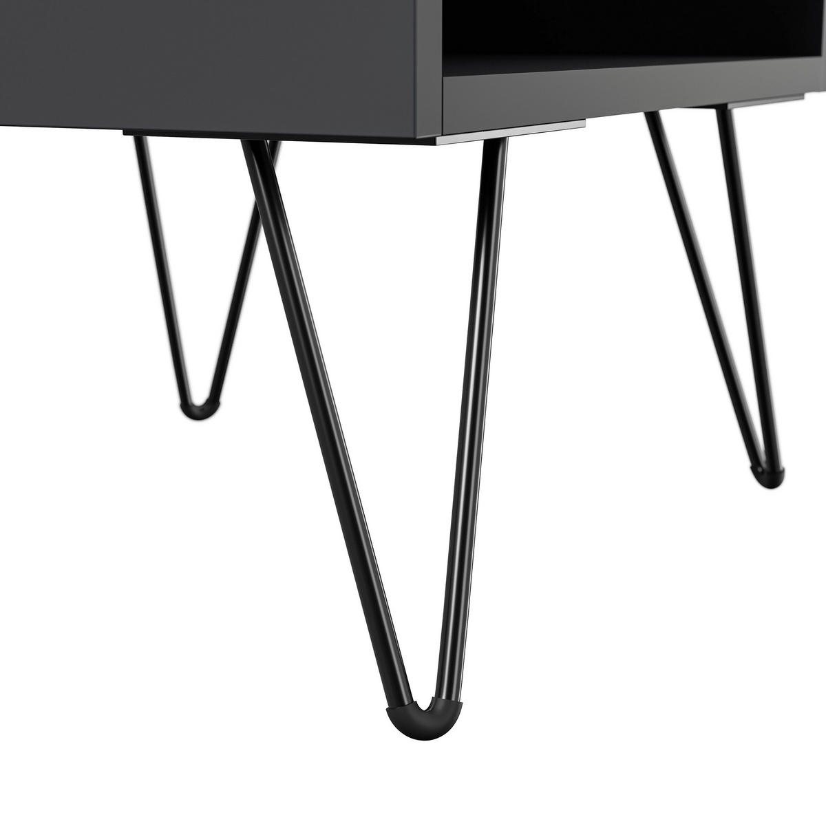 NACHTTISCH 41,2/50/35,6 cm  - Graphitfarben/Schwarz, Basics, Holzwerkstoff/Metall (41,2/50/35,6cm) - MID.YOU