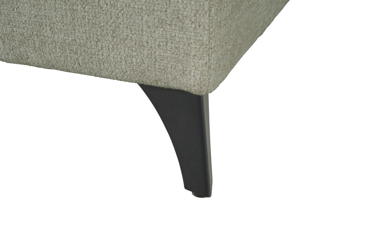 WOHNLANDSCHAFT Naturfarben Chenille  - Schwarz/Naturfarben, KONVENTIONELL, Textil/Metall (188/340/160cm) - Xora
