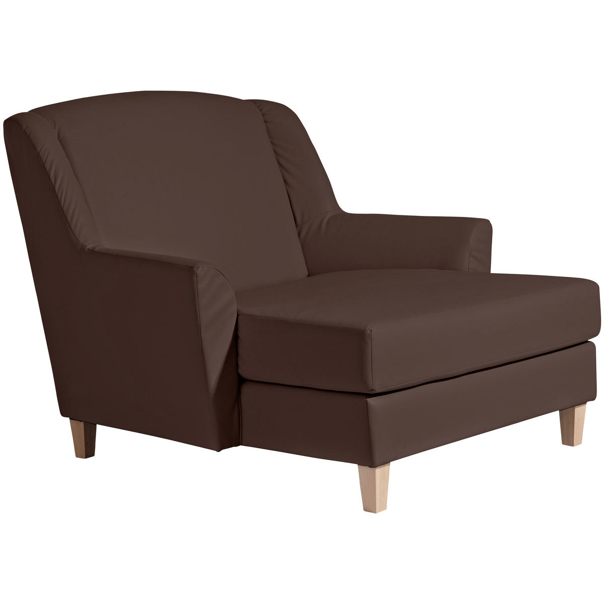 XXL-SESSEL in Lederlook Braun  - Naturfarben/Braun, Modern, Holz/Holzwerkstoff (136/107/142cm) - Max Winzer