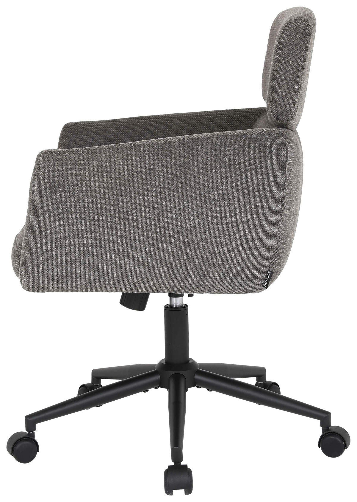 DREHSTUHL Mikrofaser Grau  - Schwarz/Grau, MODERN, Holz/Kunststoff (62/92/100/63cm) - MID.YOU