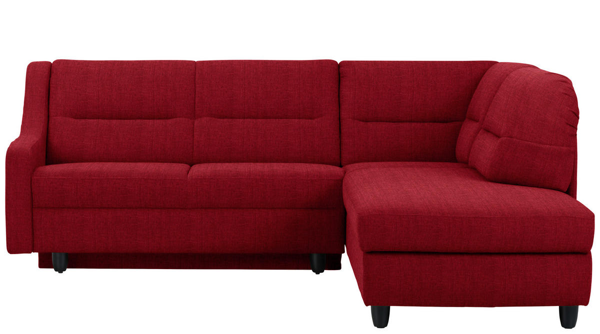 ECKSOFA in Chenille Rot  226/208 cm  - Rot/Schwarz, KONVENTIONELL, Textil (226/208cm) - Sedda