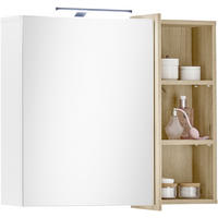 SPIEGELSCHRANK 80/72/22 cm  - Eichefarben/Weiß, LIFESTYLE, Glas/Holzwerkstoff (80/72/22cm) - home24