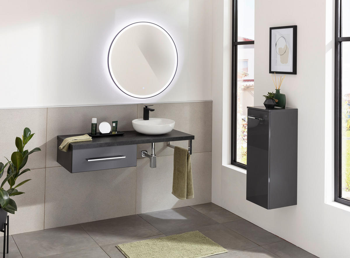 UNTERSCHRANK 60/20,9/48,8 cm   - Chromfarben/Anthrazit, KONVENTIONELL, Holzwerkstoff/Metall (60/20,9/48,8cm) - Voleo
