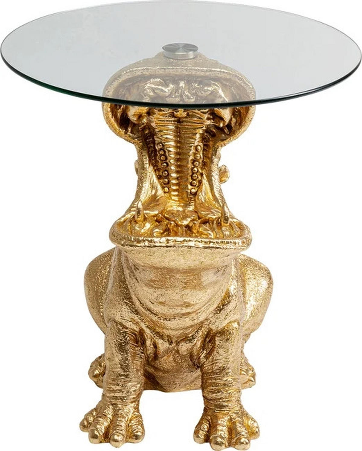 BEISTELLTISCH in Kunststoff, Glas 48/48/56 cm  - Goldfarben, Design, Glas/Kunststoff (48/48/56cm) - Kare-Design