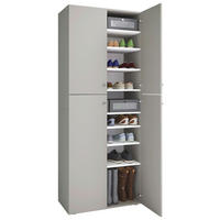 SCHUHSCHRANK 70/182/37 cm  - Silberfarben/Schwarz, Konventionell, Holzwerkstoff/Kunststoff (70/182/37cm) - MID.YOU