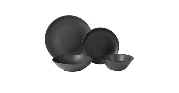 TAFELSERVICE Schwarz 16-teilig - Schwarz, LIFESTYLE, Keramik - Novel