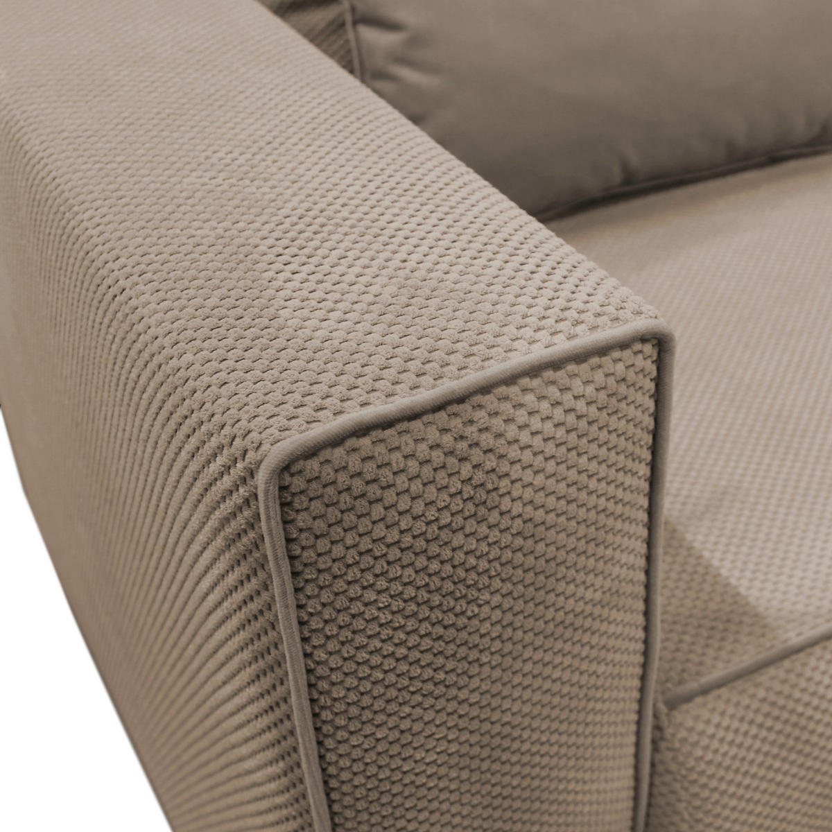 RÉCAMIERE Taupe Plüsch  - Taupe/Schwarz, Design, Kunststoff/Textil (168/73/99cm) - MID.YOU